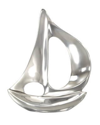 8" Silver Aluminum Sailboat
