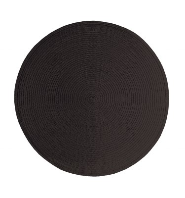 15" Round Black Woven Placemat