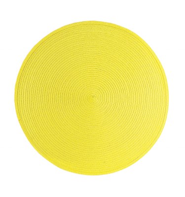 15" Round Sun Yellow Woven Placemat