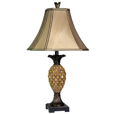 29" Bronze & Brown Pineapple Ceramic Lamp