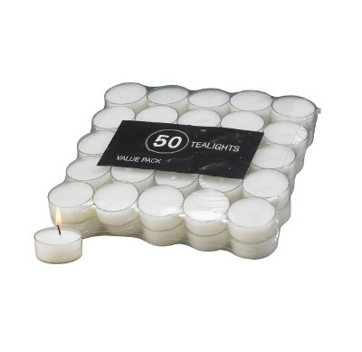 Pack of 50 Clear Tealight Candles