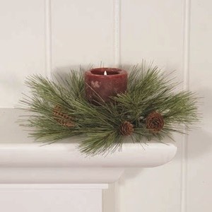3.5" Opening Faux Soft Northern Pine Candle Ring