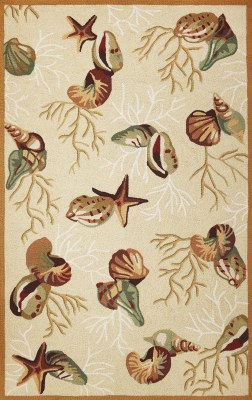 2 ft. 3 in. x 3 ft. 9 in. Beige Coral Reef and Sea Life Sonesta Rug
