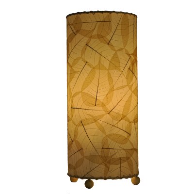 17" Natural Banyan Leaf Cylinder Lamp