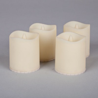 1.5" Set of 4 Outdoor Ivory LED Votive Wavy Candles