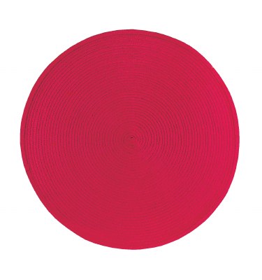 15" Round Red Woven Placemat
