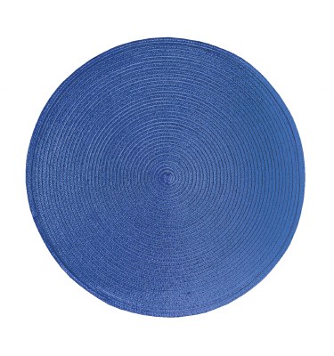 15" Round Navy Blue Woven Placemat