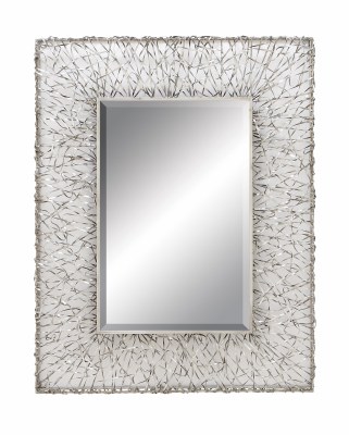 42" x 32" Silver Strands Mirror