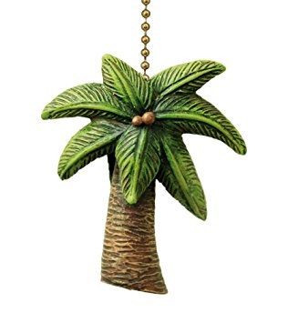 2" Green Palm Tree Fan Pull