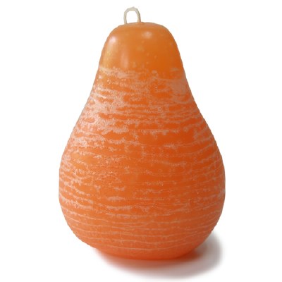 4" Tangerine Pear Shaped Timber Candle