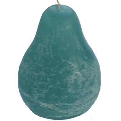 4" Seaglass Blue Pear Shaped Timber Candle