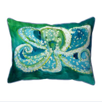 11" x 14" Green Octopus Outdoor Pillow
