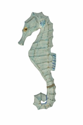 14" x 6" Left Aqua Seahorse Wall Plaque