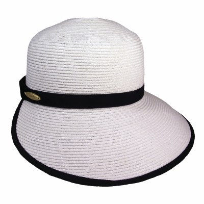 4" Half Brim White Woven Straw Hat