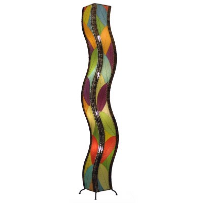 72" Multicolor Curvy Cocoa Leaf Floor Lamp