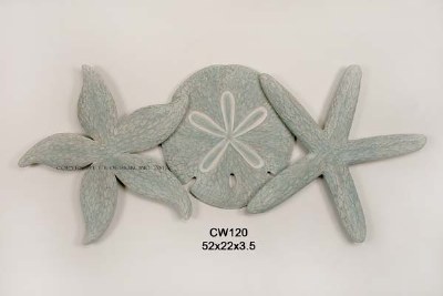 52" Aqua Starfish & Sand Dollar Plaque