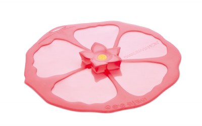 12" Pink Silicone Hibiscus Bloom Lid