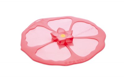 10" Pink Silicone Hibiscus Bloom Lid