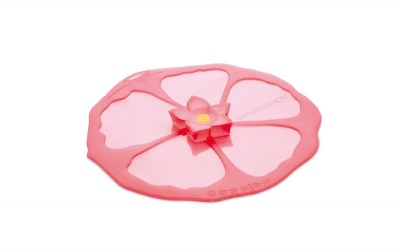 8" Pink Silicone Hibiscus Bloom Lid