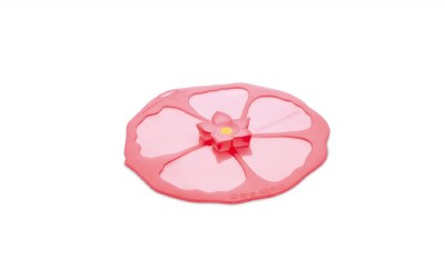 6" Small Pink Silicone Hibiscus Bloom Lid