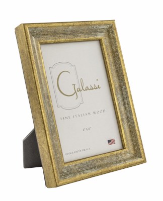 4" x 6" Distressed Gold Finish and Whitewash Picture Frame