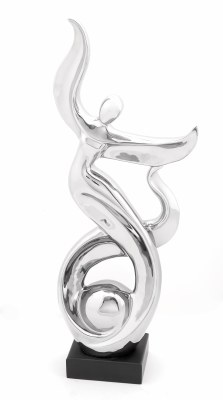 25" Abstract Silver Person Sculpture
