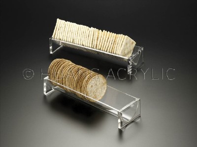 8" Set of 2 Clear Acrylic Cracker Holders
