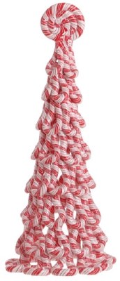 12" Red and White Faux Peppermint Candy Tree