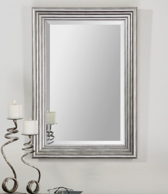 34" x 24" Silver Beveled Mirror