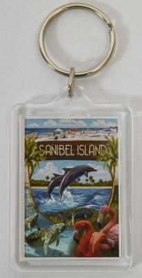Sanibel Island Montage Key Chain