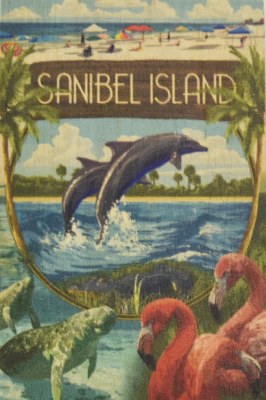 Sanibel Island Montage Wood Magnet