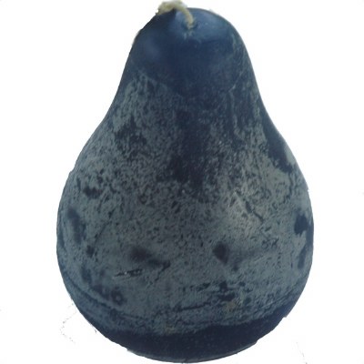 4" English Blue Pear Shaped Timber Candle