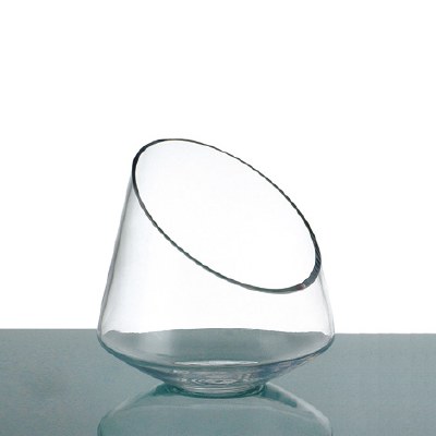 8" Clear Round Angled Rim Glass Bowl