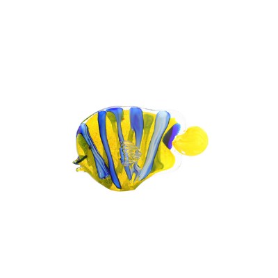 11" Blue & Yellow Glass Fish