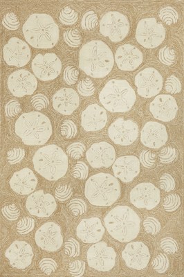 3 ft. 5 in. x 5 ft. 5 in. Natural Sand Dollar Shell Rug