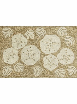 1 ft. 8 in. x 2 ft. 6 in. Natural Sand Dollar Shell Rug