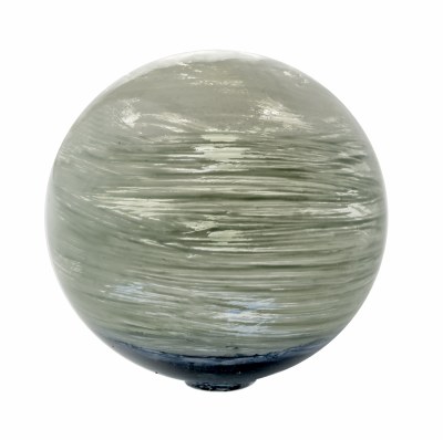 4" Round Ocean Blue and Green Painted Glass Orb