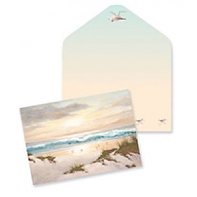 4" x 5" Box of 10 Multicolor Beautiful Beach Sunrise Notecards