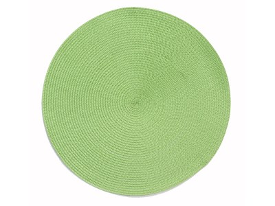 15" Round Woven Green Placemat