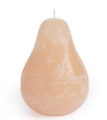 4" Pink Sand Pear Shaped Timber Candle