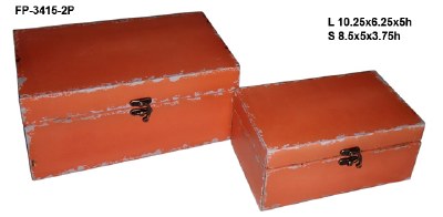 8" Small Peach Wooden Box