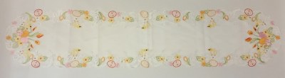 16" x 72" White Multicolor Easter Egg Runner