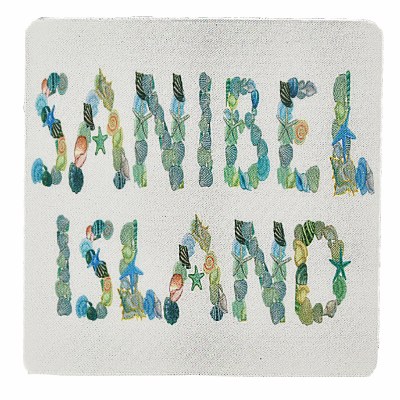 4" Square Sanibel Island Shell Coaster