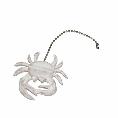 6" Whitewashed Wood Crab Pull Chain