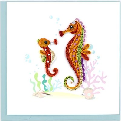6" x 6" Quilling Seahorse Greeting Card