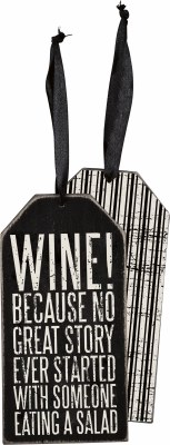 6" x 3" Wine! Because Bottle Tag