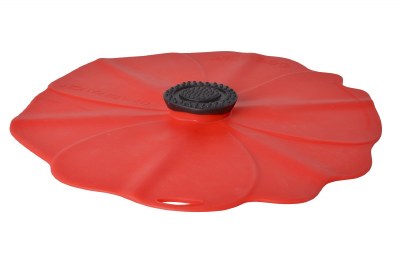 6" Small Red Silicone Poppy Flower Lid