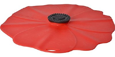 13" Red Silicone Poppy Flower Lid