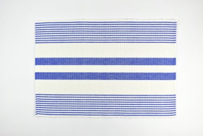 13" x 19" Blue and White Striped Knit Placemat
