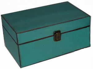 10" Turquoise Wooden Keepsake Box